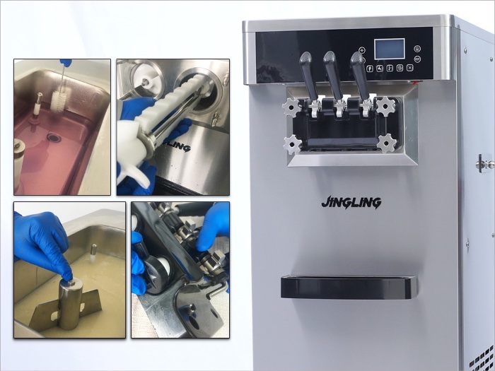 How to clean, reassemble, sanitize the machine and make ice cream?