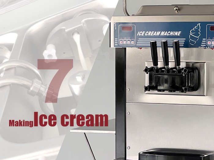 Pour ice cream mix into the hopper making ice cream