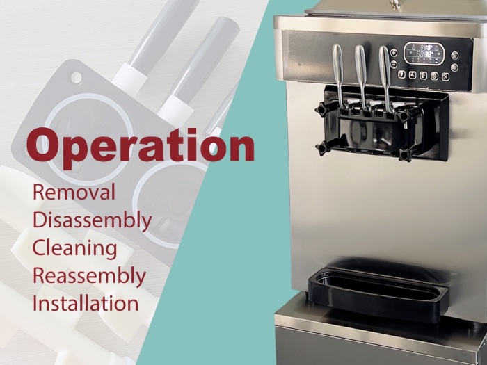 Small countertop soft ice cream machine Operation