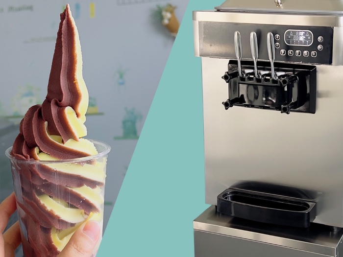 Large cups output of the small countertop ice cream machine