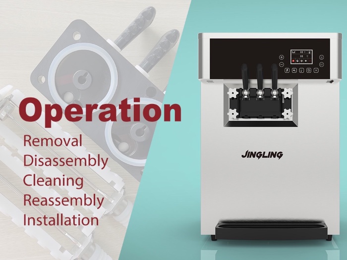 How to disassemble, clean and reassemble of SC26 countertop soft ice cream machine