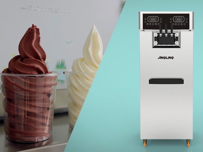 Output of 16oz & 18oz soft ice cream without speeding up the SF689 TWIN TWIST system ice cream machine